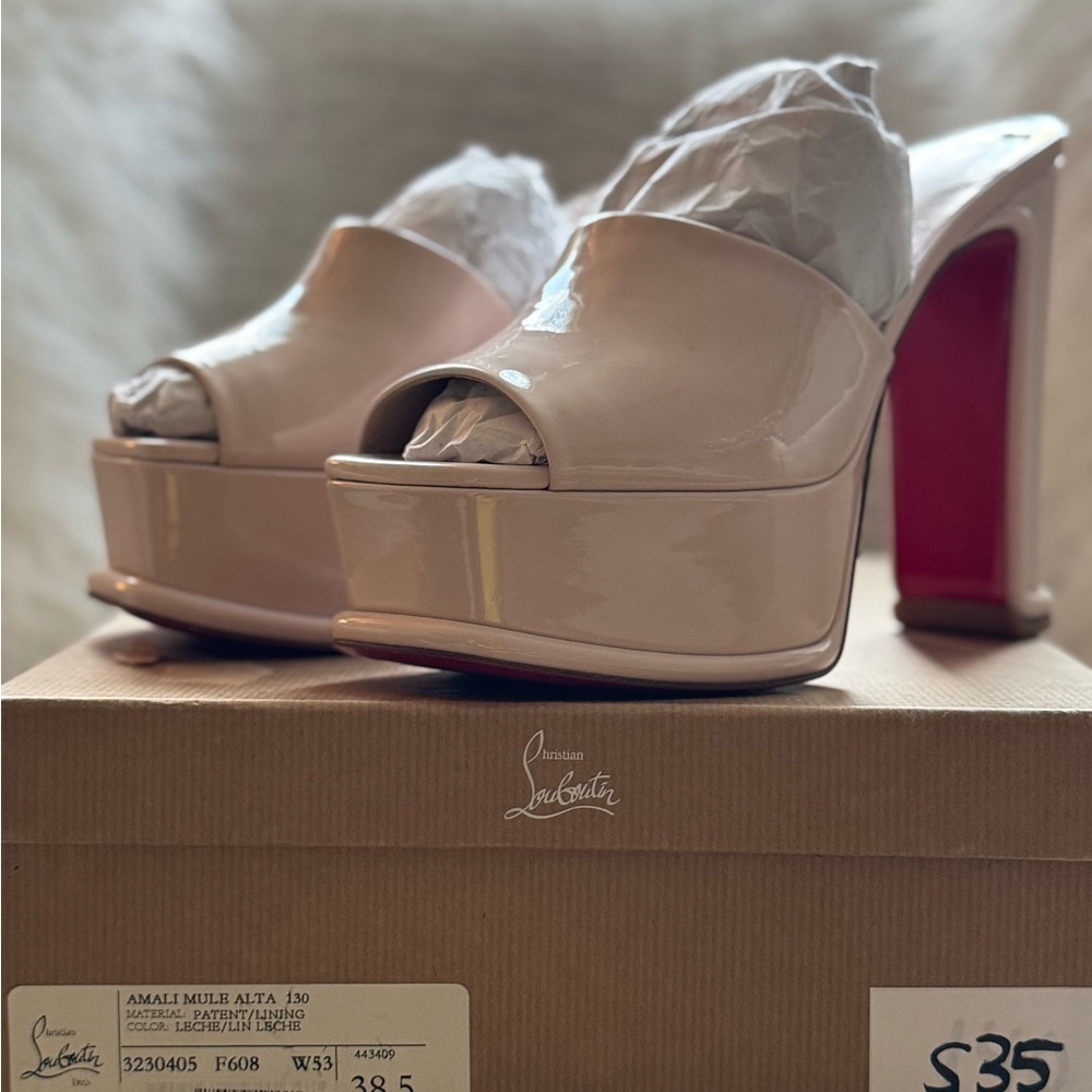 Christian Louboutin Nude Amali Mule Alta
